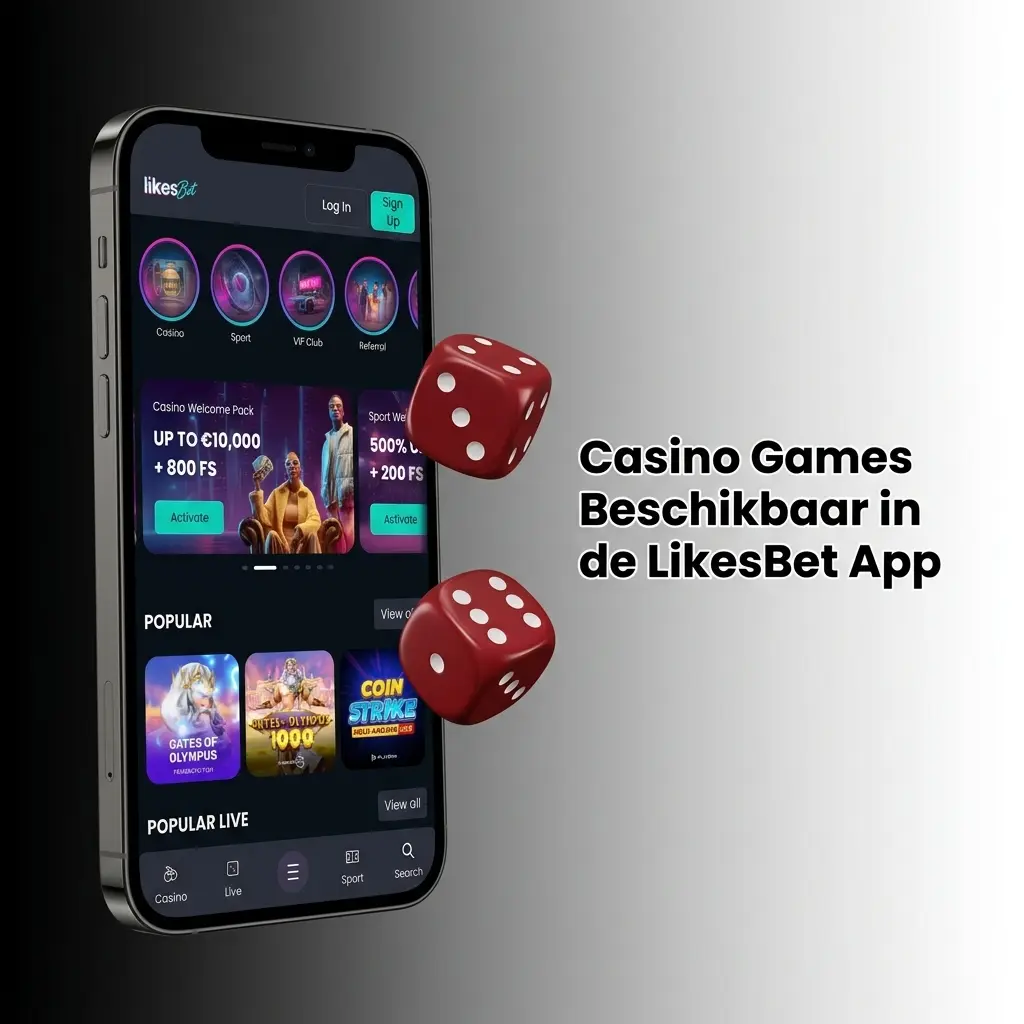 Casino games aanbod in de LikesBet app