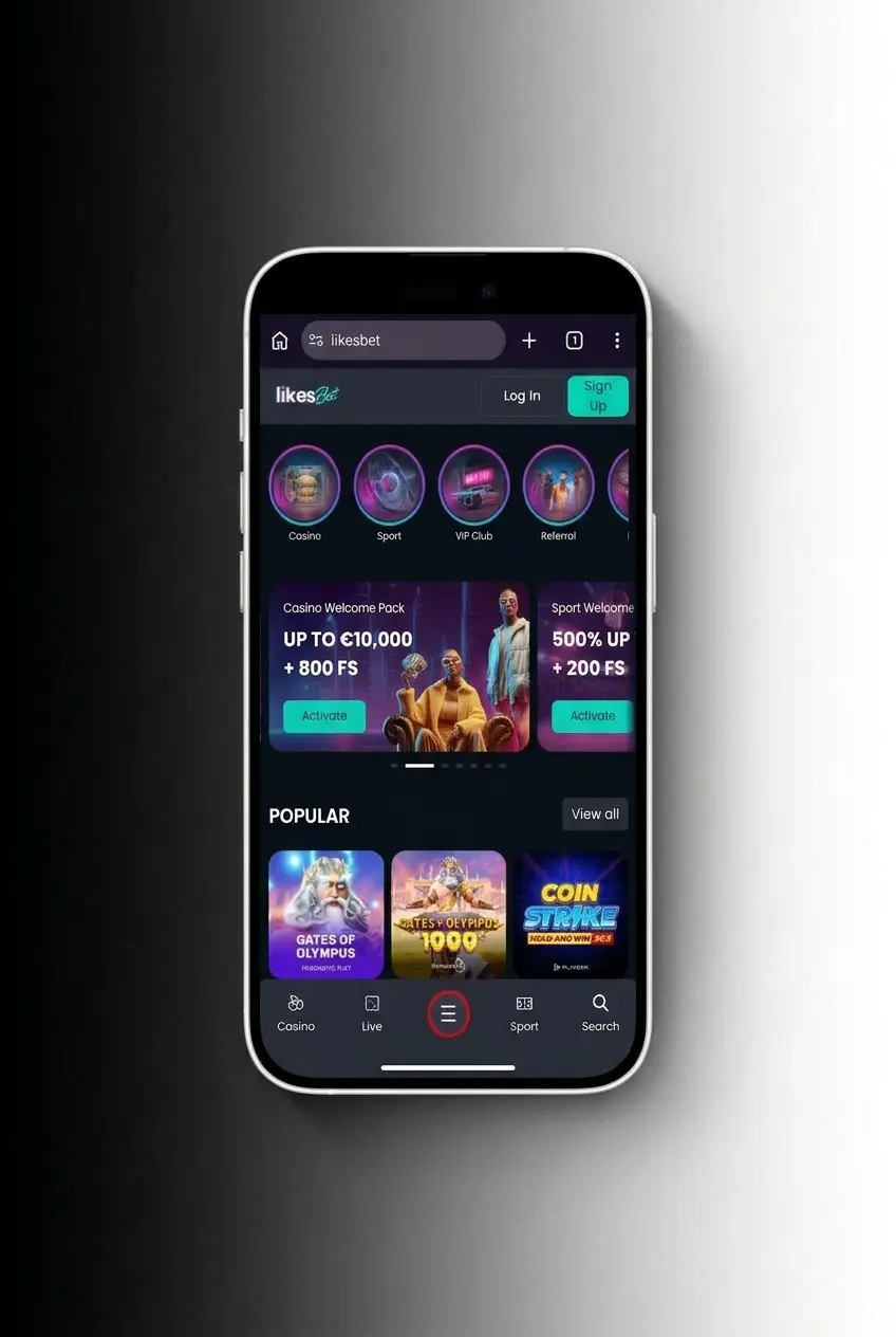 LikesBet PWA installatie op Android