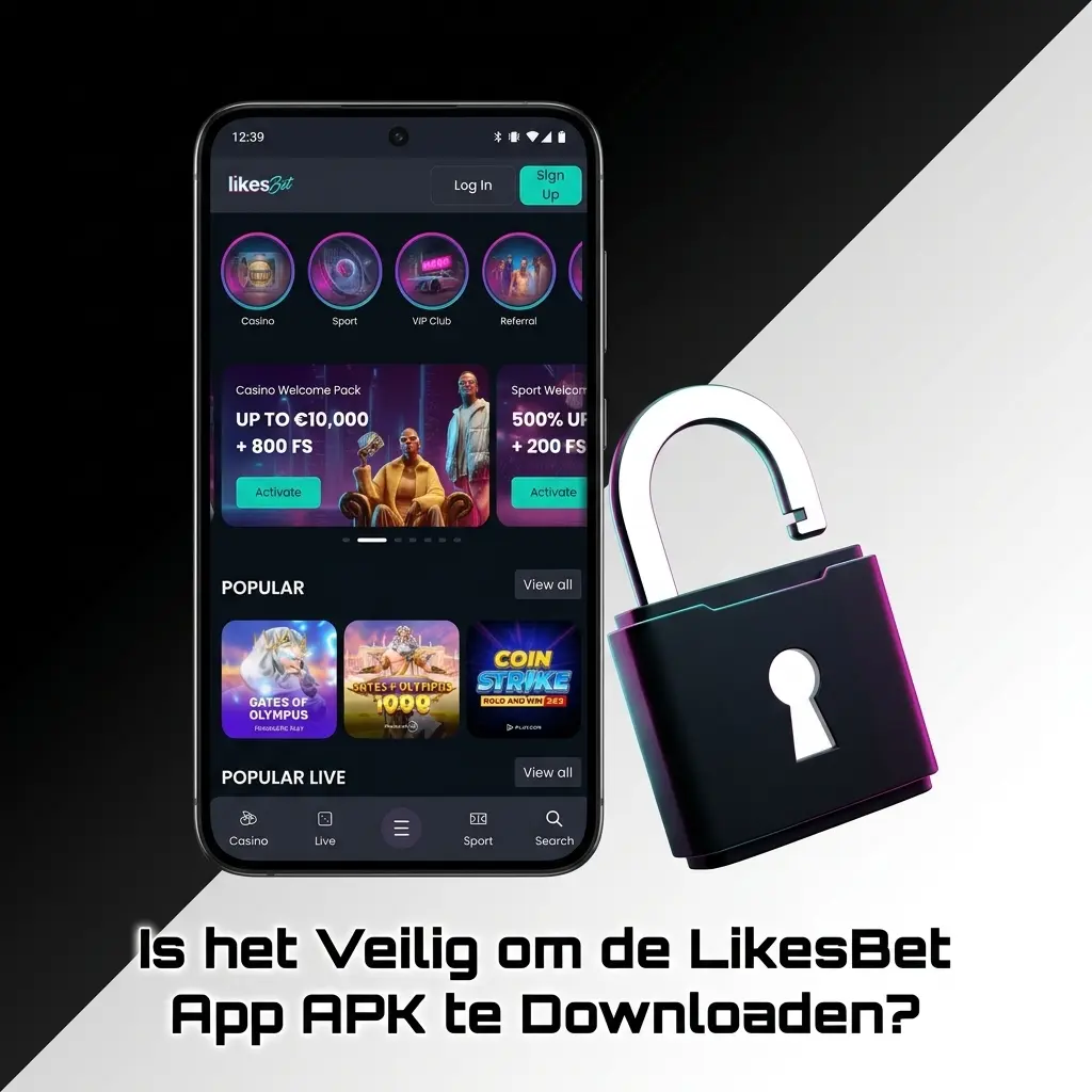 Beveiligde LikesBet app met SSL certificering