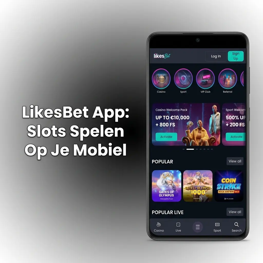 LikesBet app slots lobby op mobiel