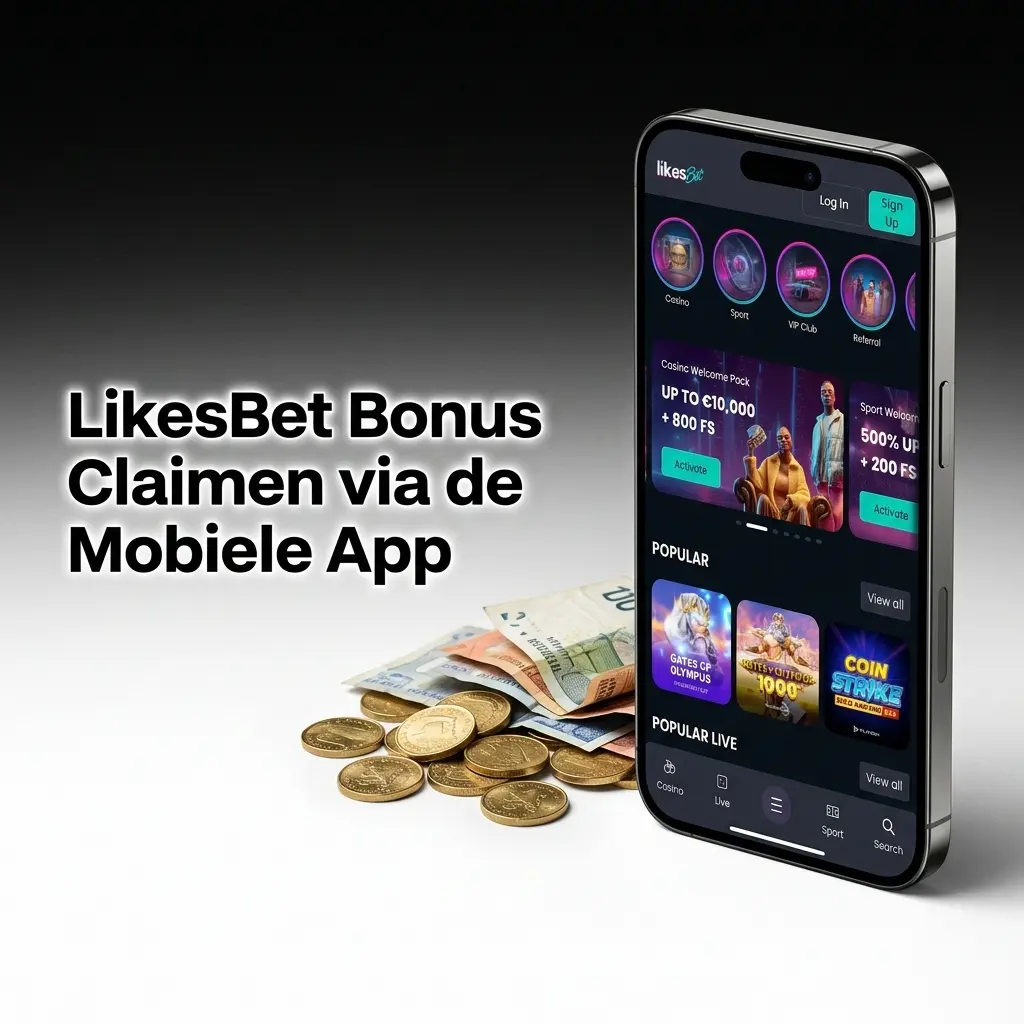 LikesBet mobiele app op smartphone