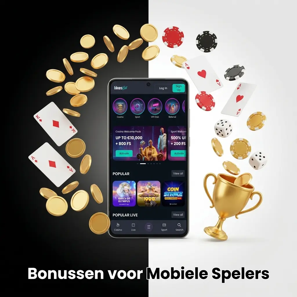 Mobiele speler die bonussen activeert in de LikesBet app