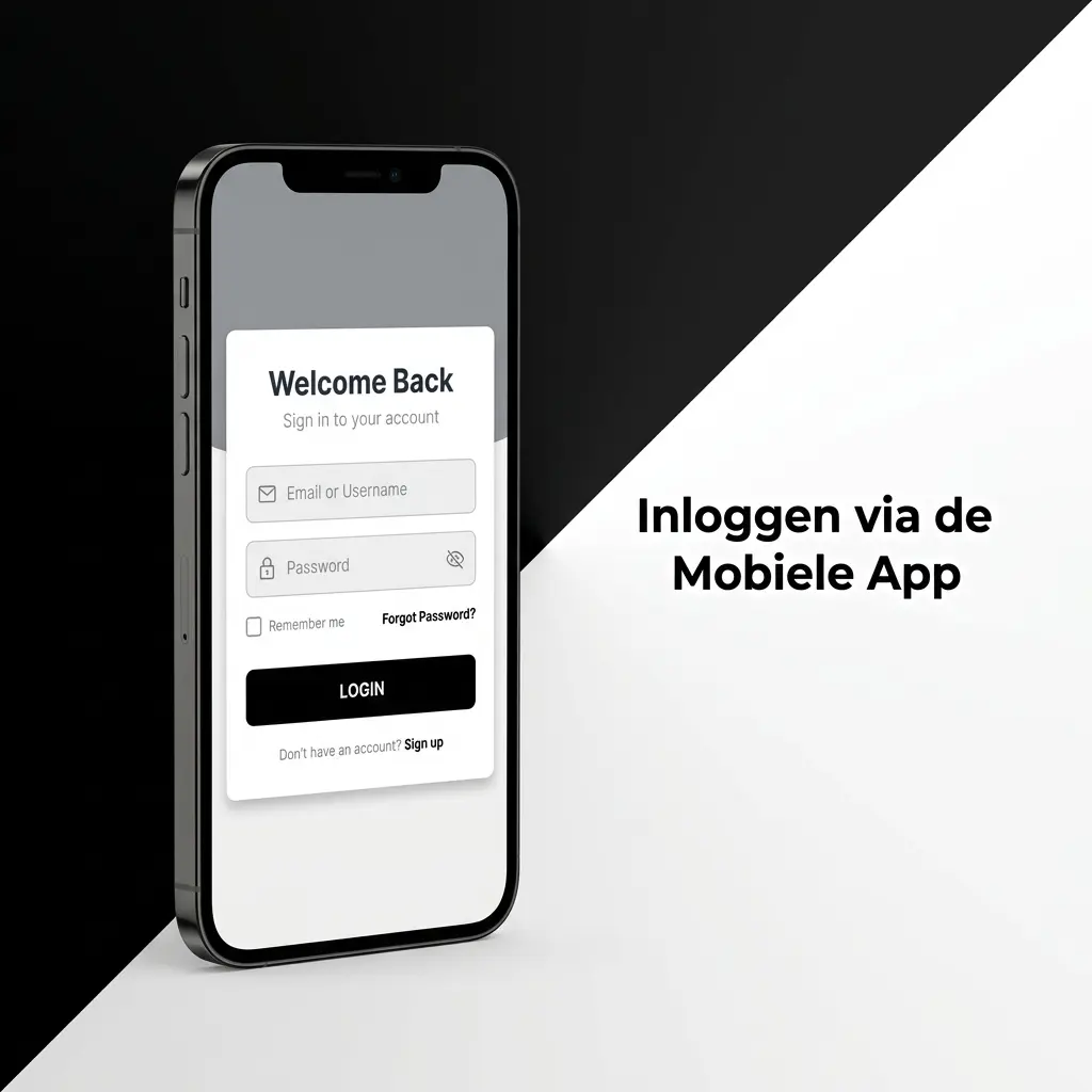 Inlogscherm van de mobiele app