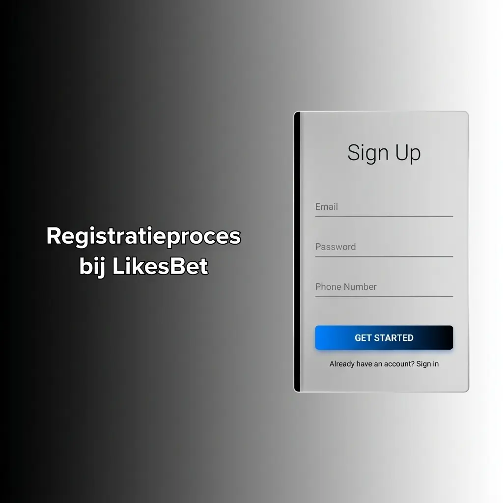 Registratieformulier van LikesBet op scherm