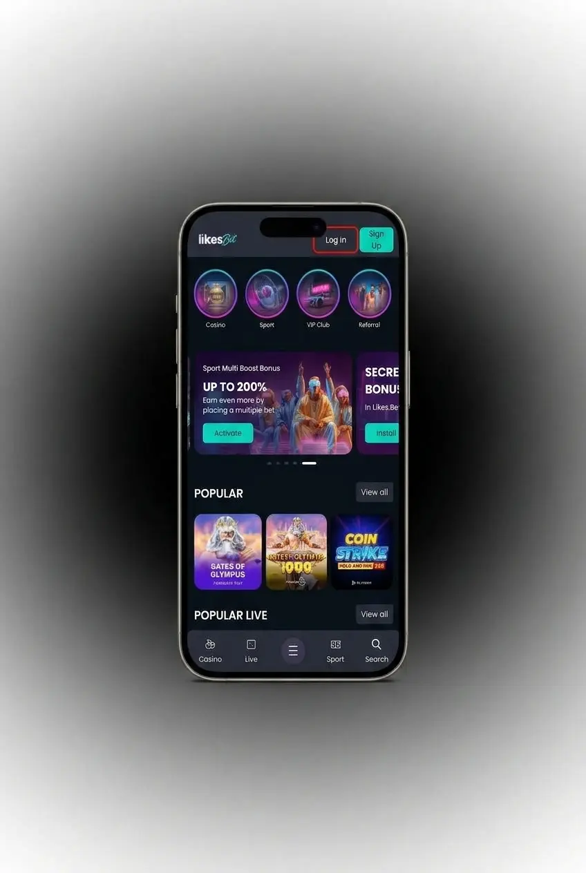 Inloggen bij de LikesBet app